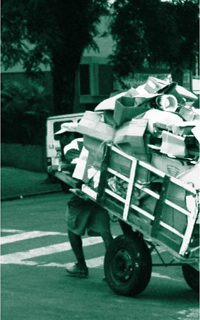 Trabalho de coleta e reciclagem